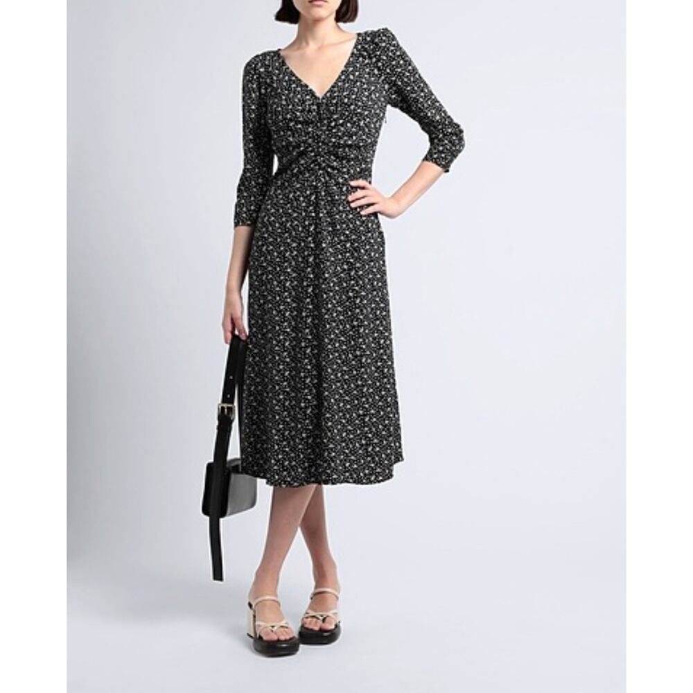 Other Stories Midi Dress Women EU 34 XS Black Floral Dark Cottagecore Paris